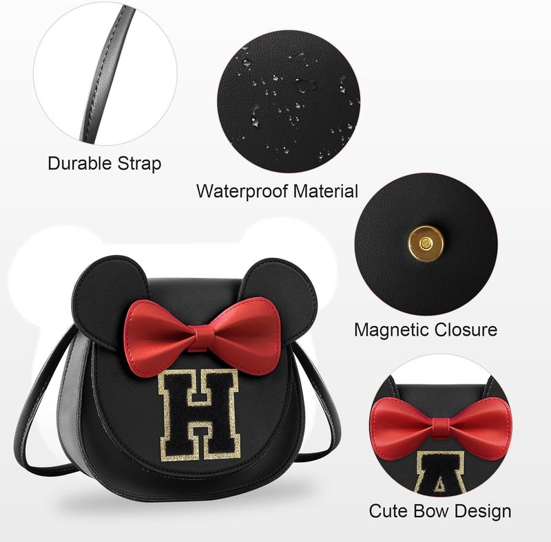 Iqimott Toddler Purse Girl Wallet for 2-10 Year Old Birthday Gift, Personalized Kids Little Mouse Ear Bow Crossbody Shoulder Purse - Image 3